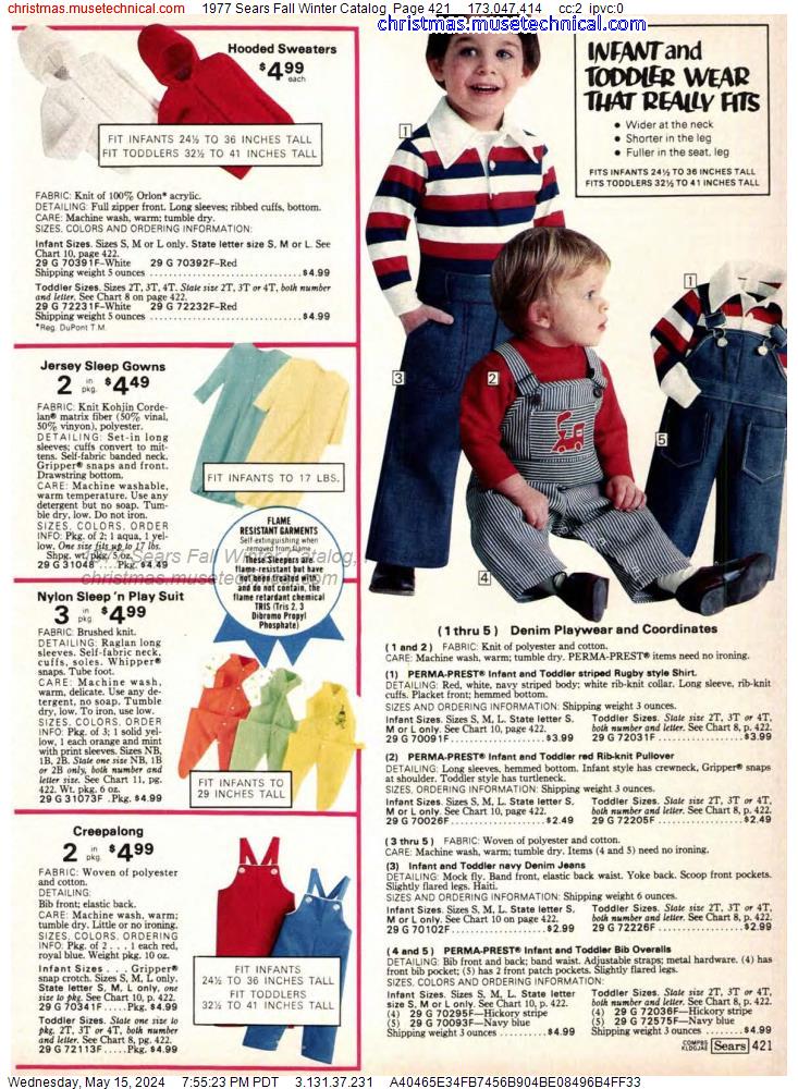 1977 Sears Fall Winter Catalog, Page 421