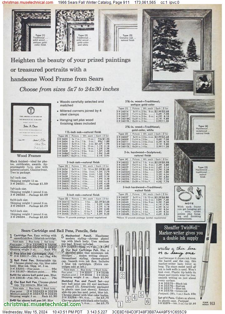 1966 Sears Fall Winter Catalog, Page 911
