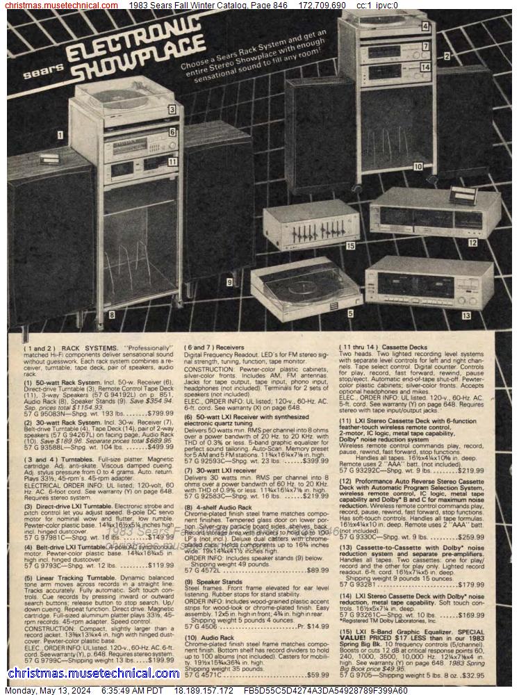 1983 Sears Fall Winter Catalog, Page 846