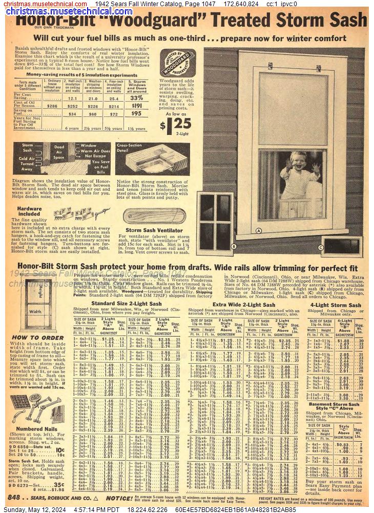 1942 Sears Fall Winter Catalog, Page 1047