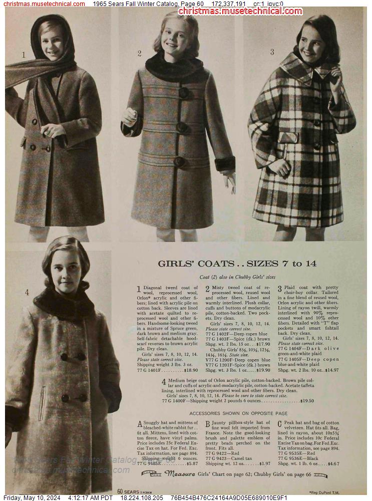 1965 Sears Fall Winter Catalog, Page 60
