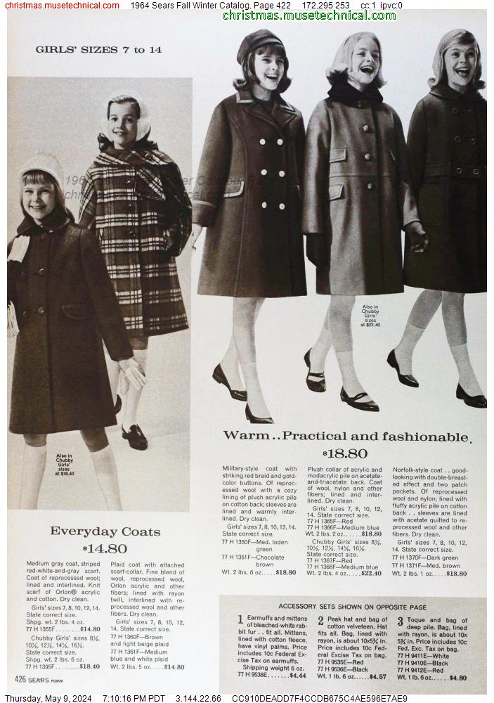 1964 Sears Fall Winter Catalog, Page 422