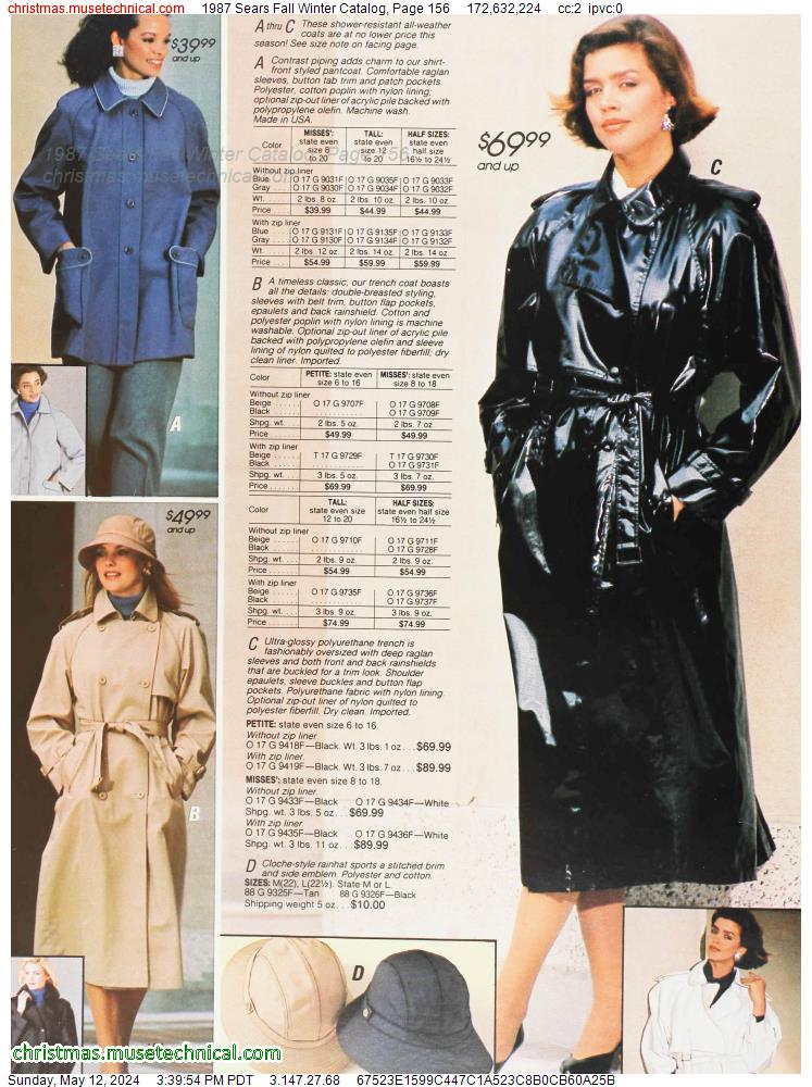1987 Sears Fall Winter Catalog, Page 156