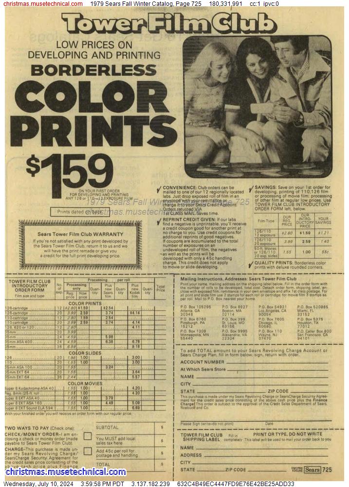 1979 Sears Fall Winter Catalog, Page 725