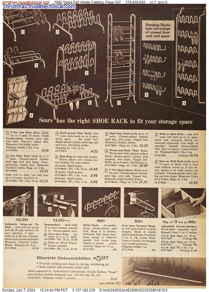 1962 Sears Fall Winter Catalog, Page 307