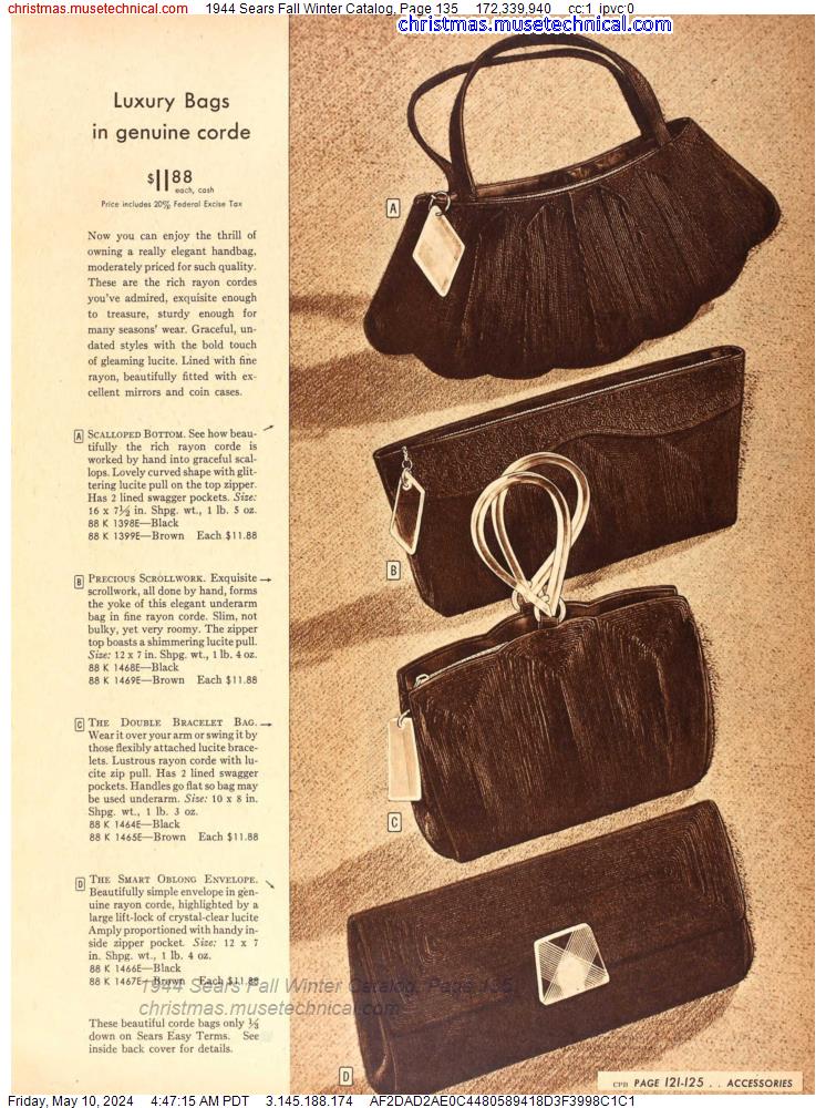 1944 Sears Fall Winter Catalog, Page 135