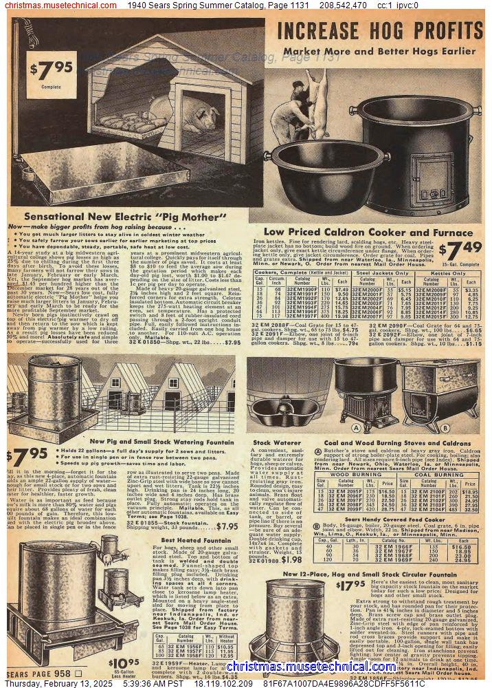 1940 Sears Spring Summer Catalog, Page 1131