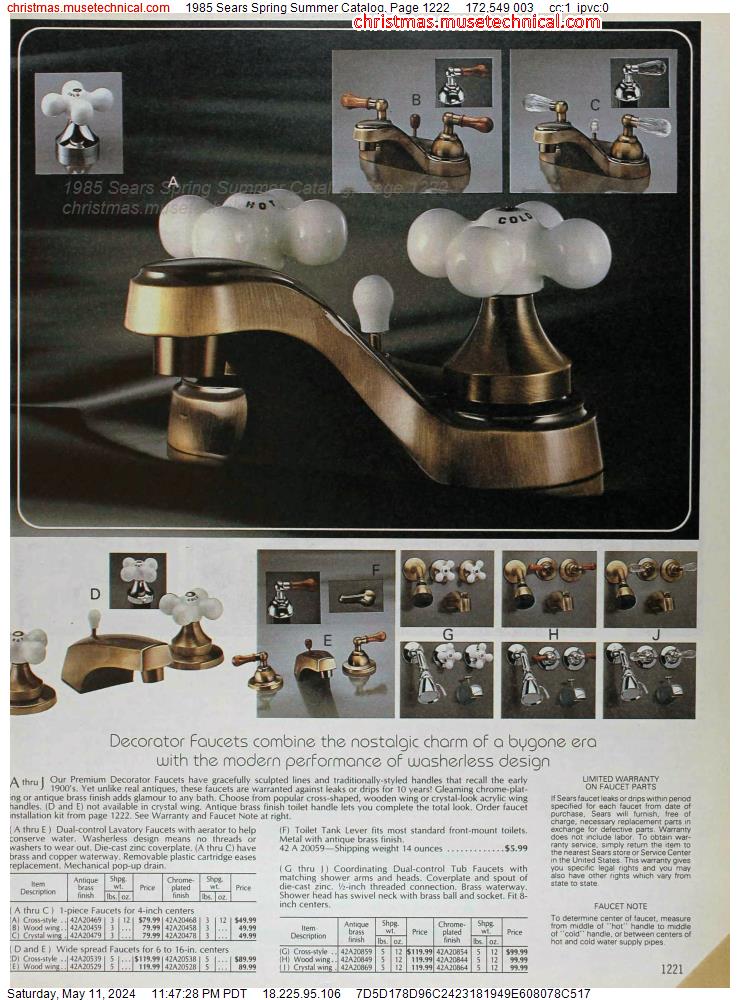 1985 Sears Spring Summer Catalog, Page 1222