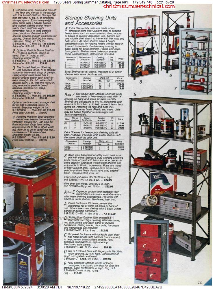 1986 Sears Spring Summer Catalog, Page 681