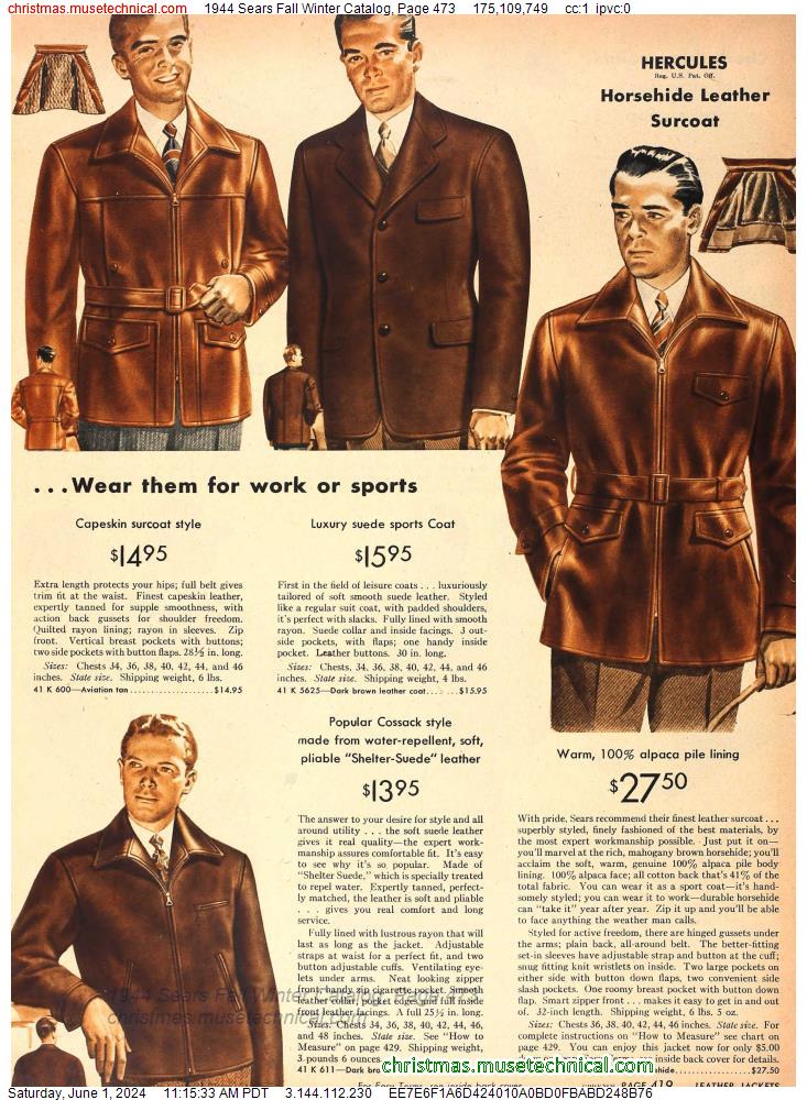 1944 Sears Fall Winter Catalog, Page 473