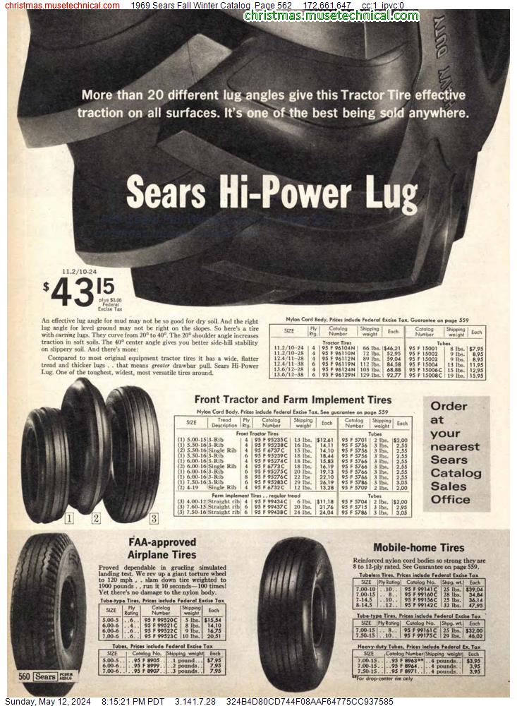 1969 Sears Fall Winter Catalog, Page 562