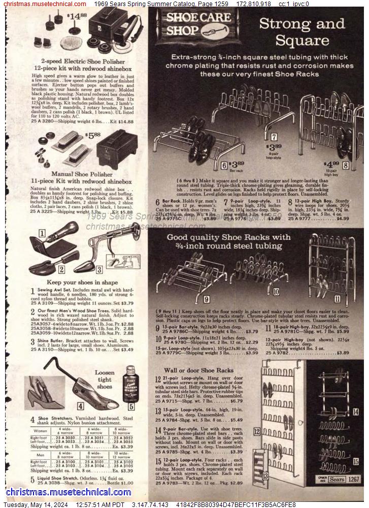 1969 Sears Spring Summer Catalog, Page 1259