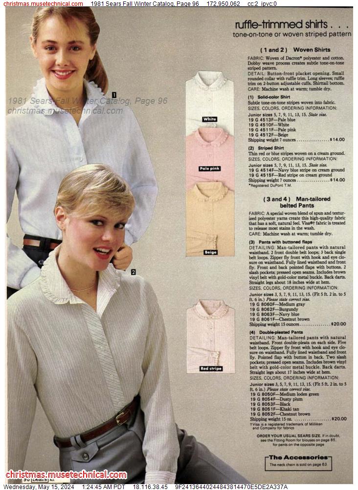 1981 Sears Fall Winter Catalog, Page 96