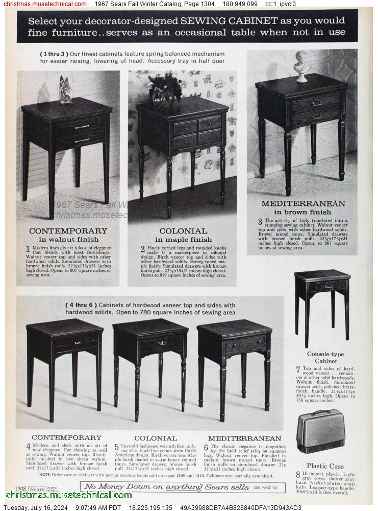 1967 Sears Fall Winter Catalog, Page 1304