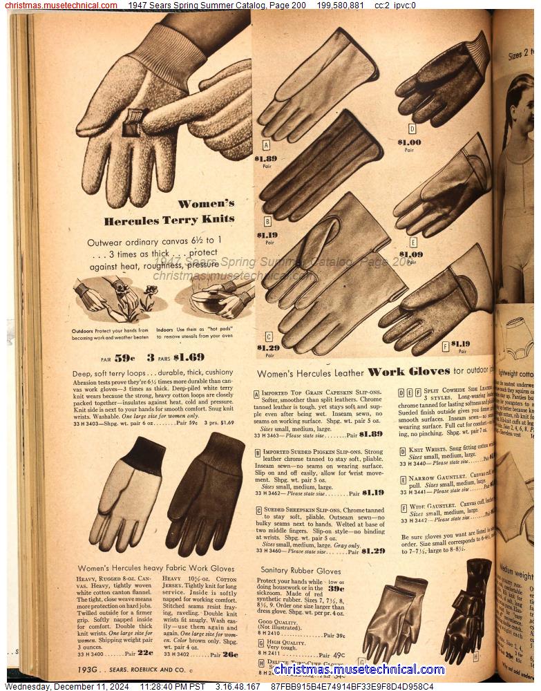 1947 Sears Spring Summer Catalog, Page 200