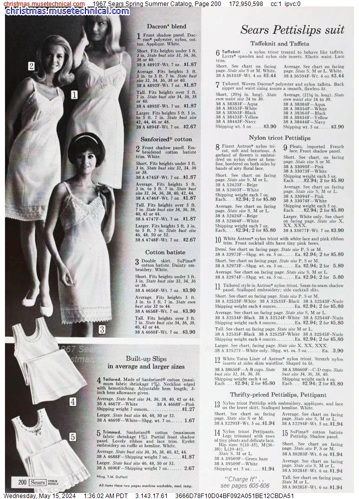 1967 Sears Spring Summer Catalog, Page 200