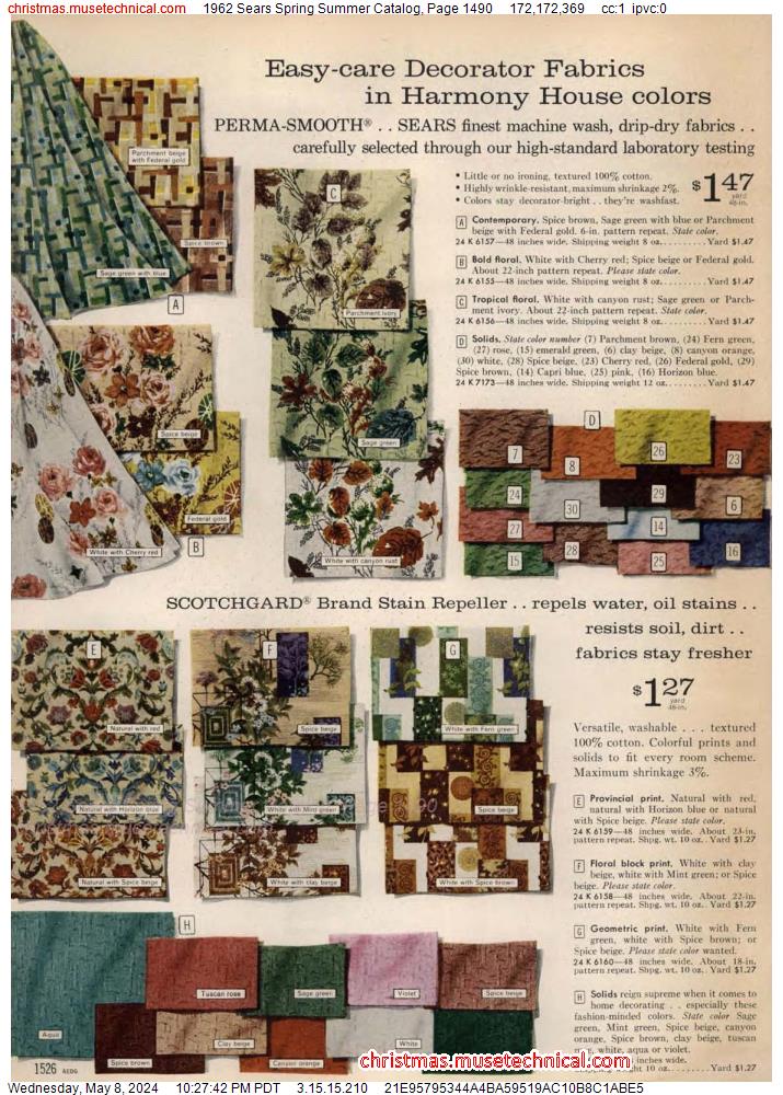 1962 Sears Spring Summer Catalog, Page 1490