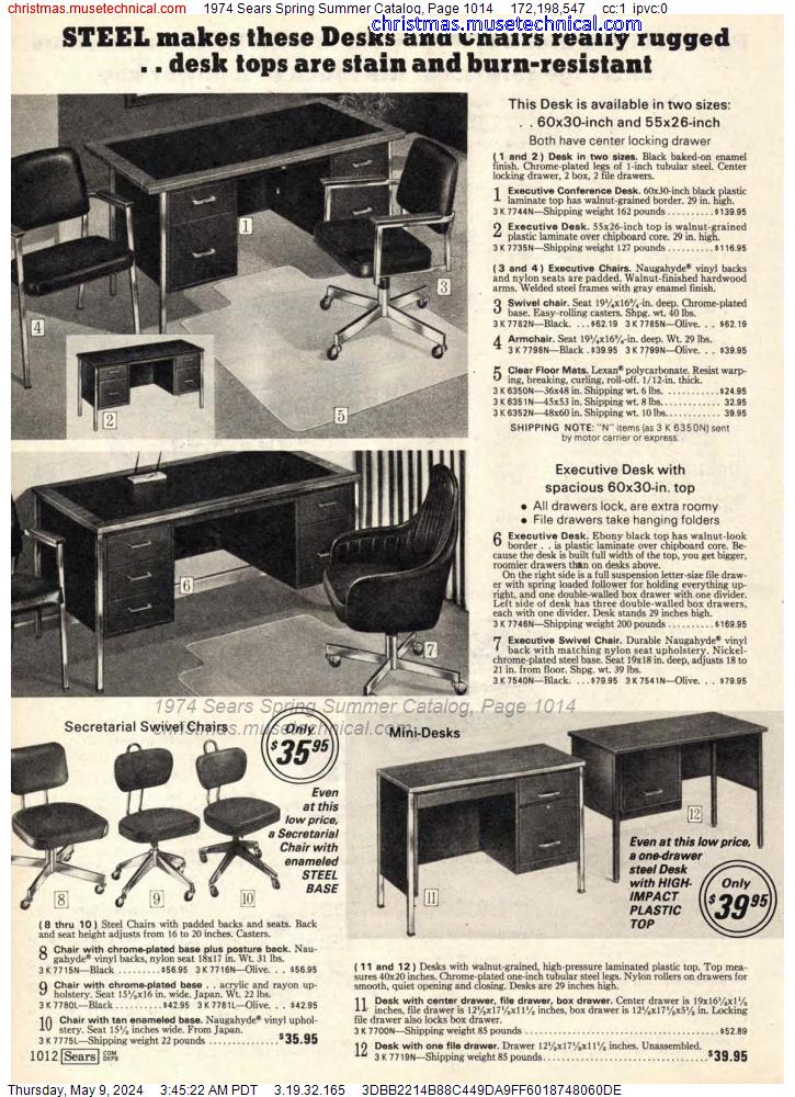 1974 Sears Spring Summer Catalog, Page 1014