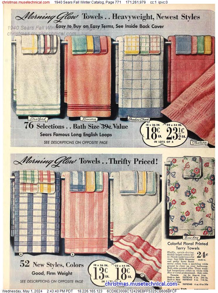 1940 Sears Fall Winter Catalog, Page 771