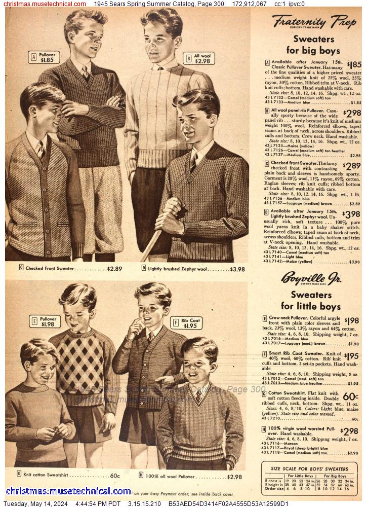 1945 Sears Spring Summer Catalog, Page 300