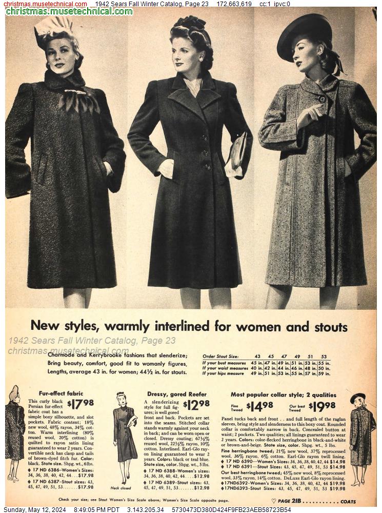 1942 Sears Fall Winter Catalog, Page 23