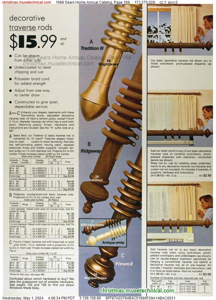 1989 Sears Home Annual Catalog, Page 169