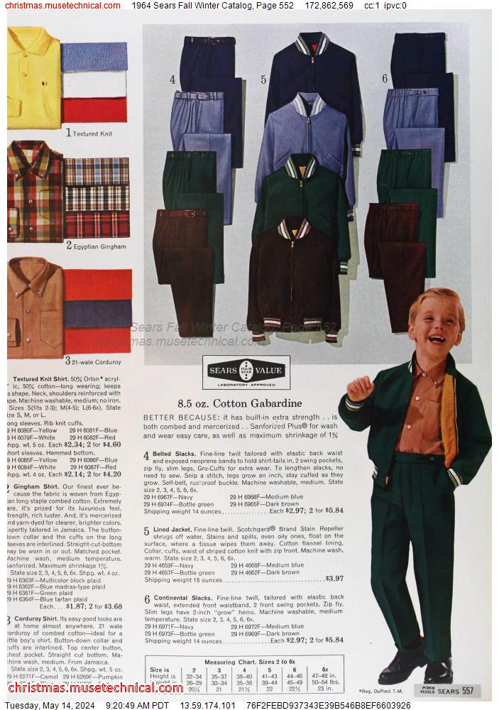 1964 Sears Fall Winter Catalog, Page 552