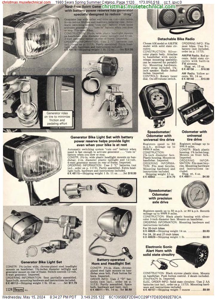 1980 Sears Spring Summer Catalog, Page 1120