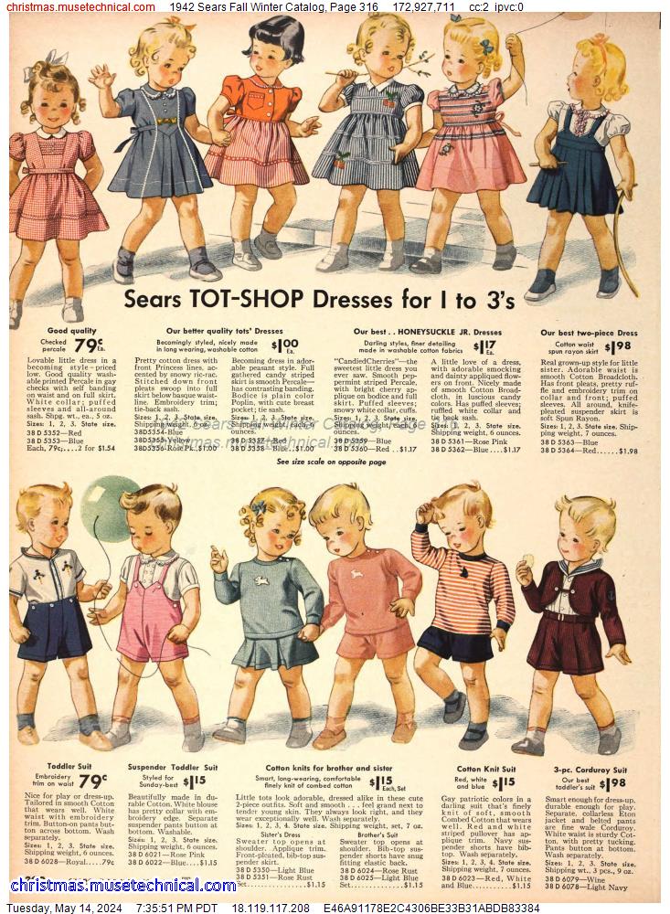 1942 Sears Fall Winter Catalog, Page 316