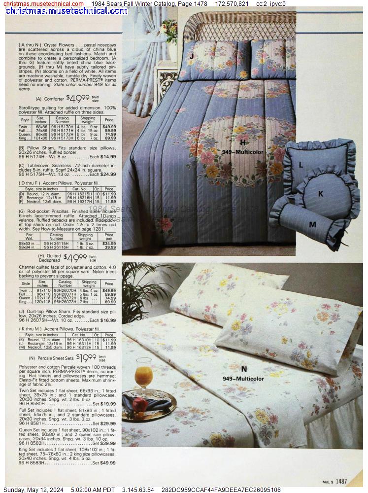 1984 Sears Fall Winter Catalog, Page 1478
