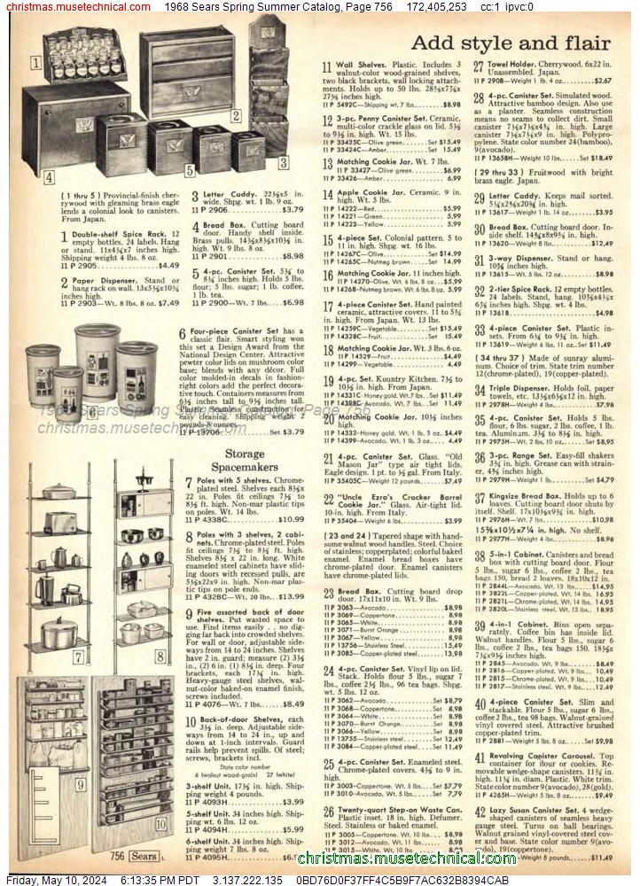 1968 Sears Spring Summer Catalog, Page 756