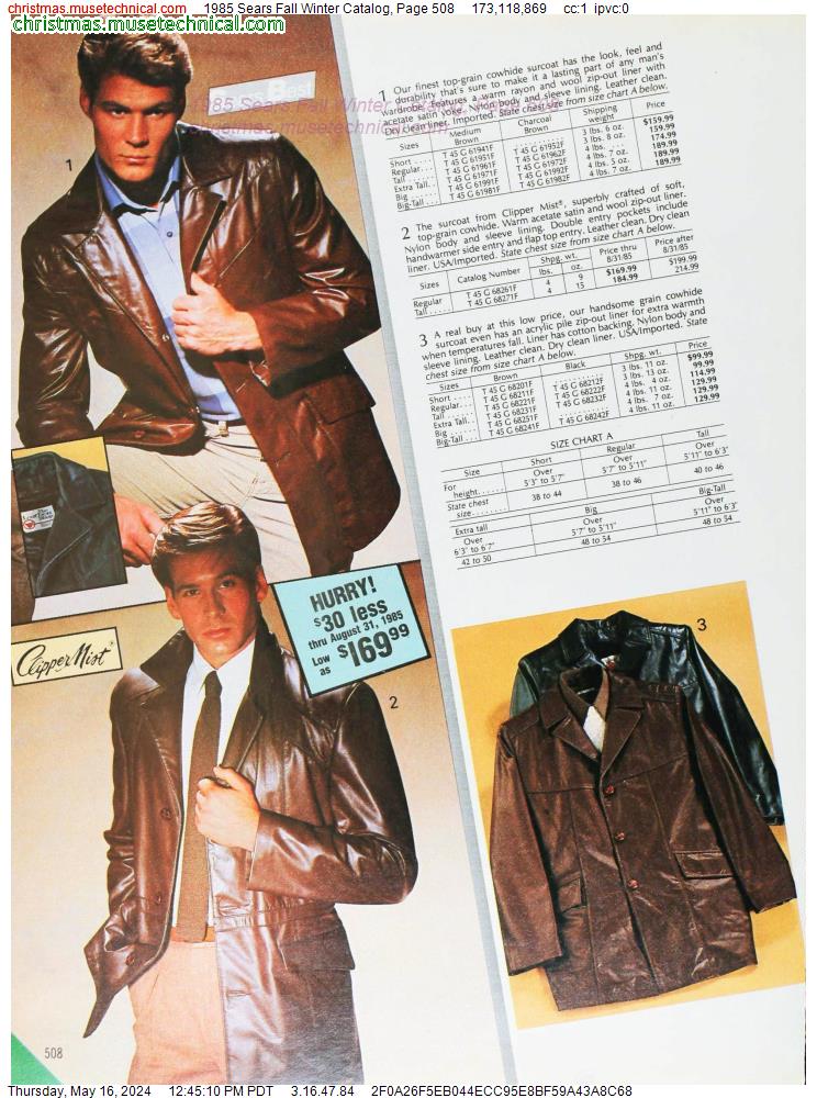 1985 Sears Fall Winter Catalog, Page 508