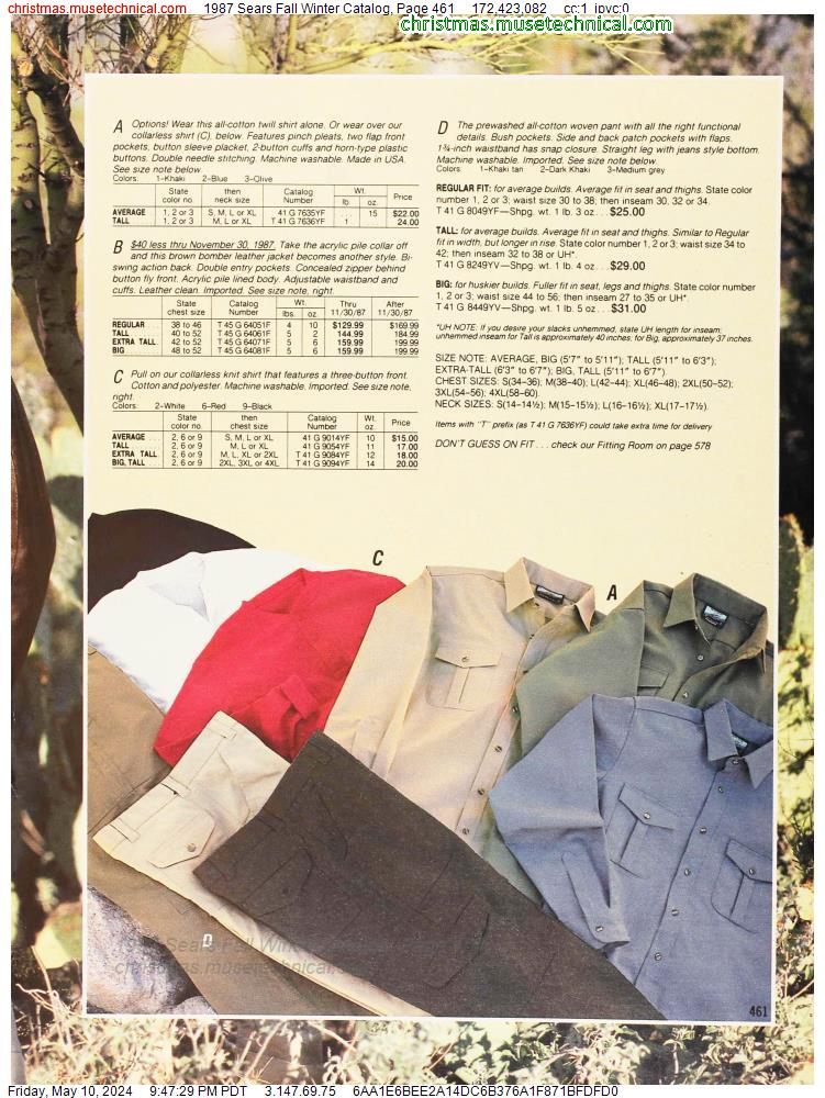 1987 Sears Fall Winter Catalog, Page 461