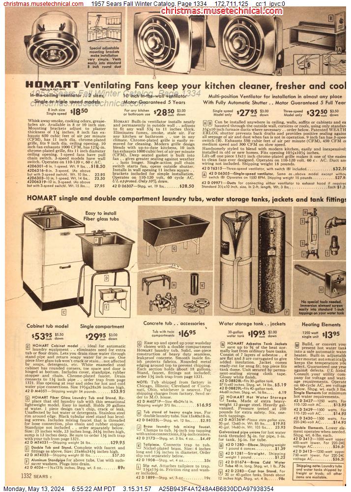 1957 Sears Fall Winter Catalog, Page 1334