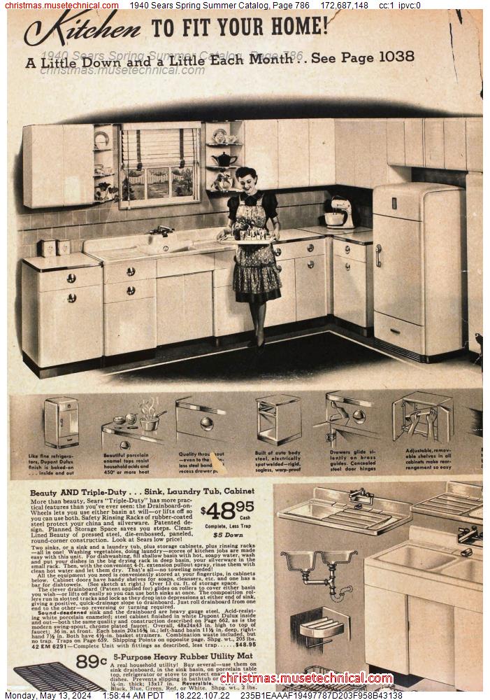 1940 Sears Spring Summer Catalog, Page 786