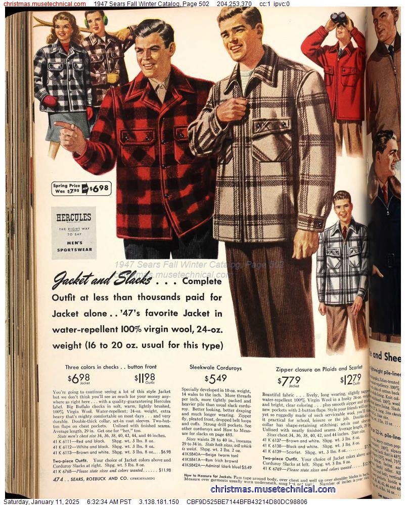 1947 Sears Fall Winter Catalog, Page 502