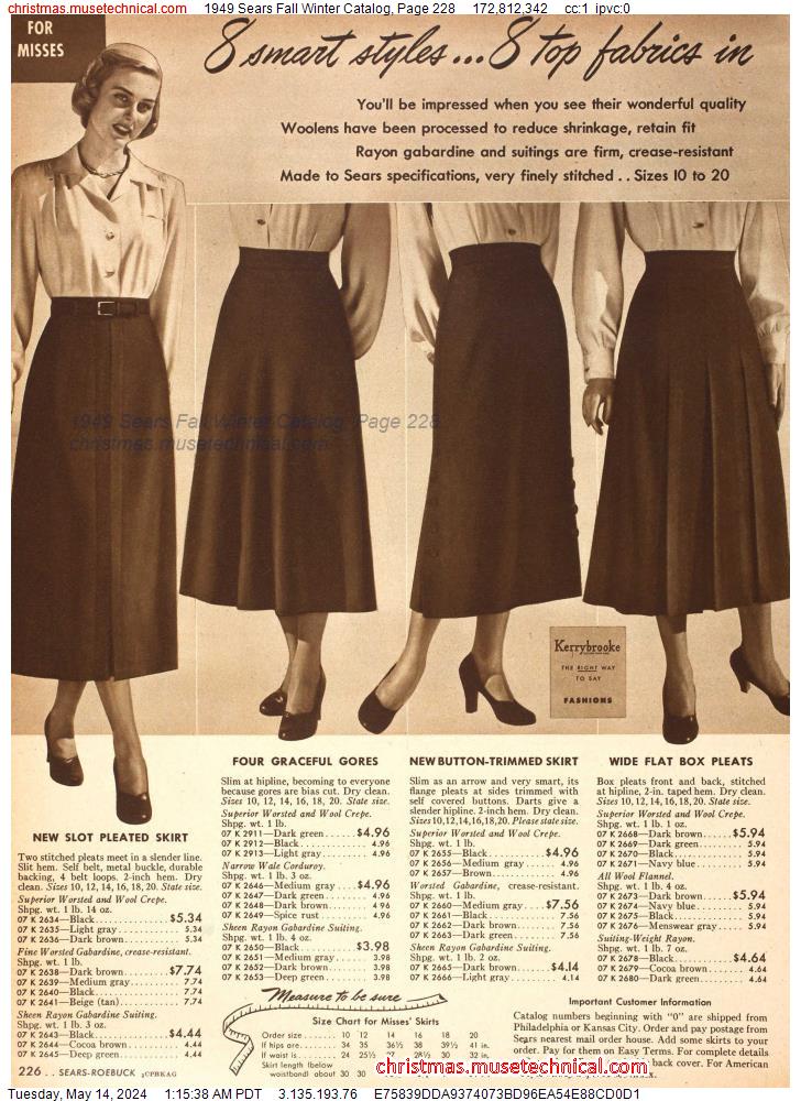 1949 Sears Fall Winter Catalog, Page 228