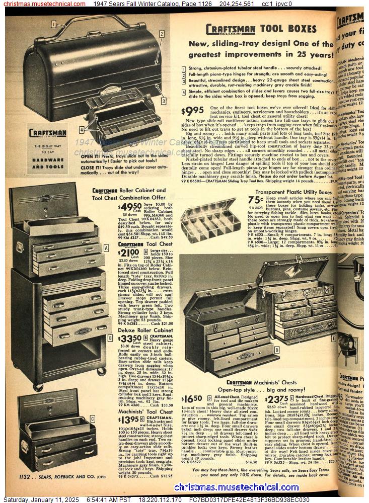 1947 Sears Fall Winter Catalog, Page 1126