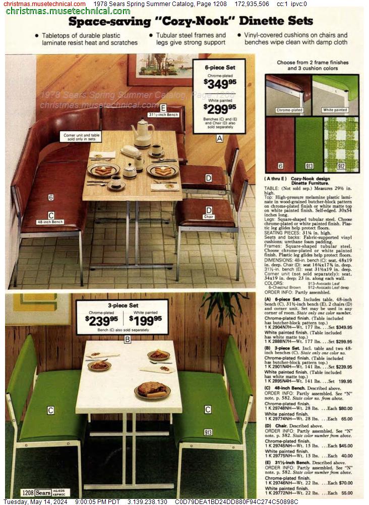 1978 Sears Spring Summer Catalog, Page 1208