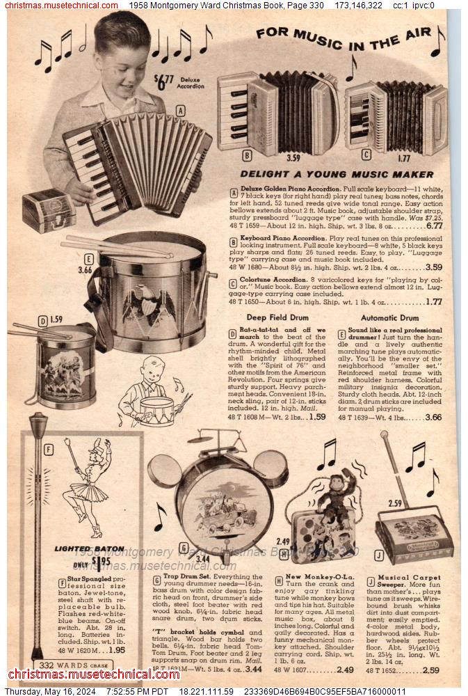 1958 Montgomery Ward Christmas Book, Page 330