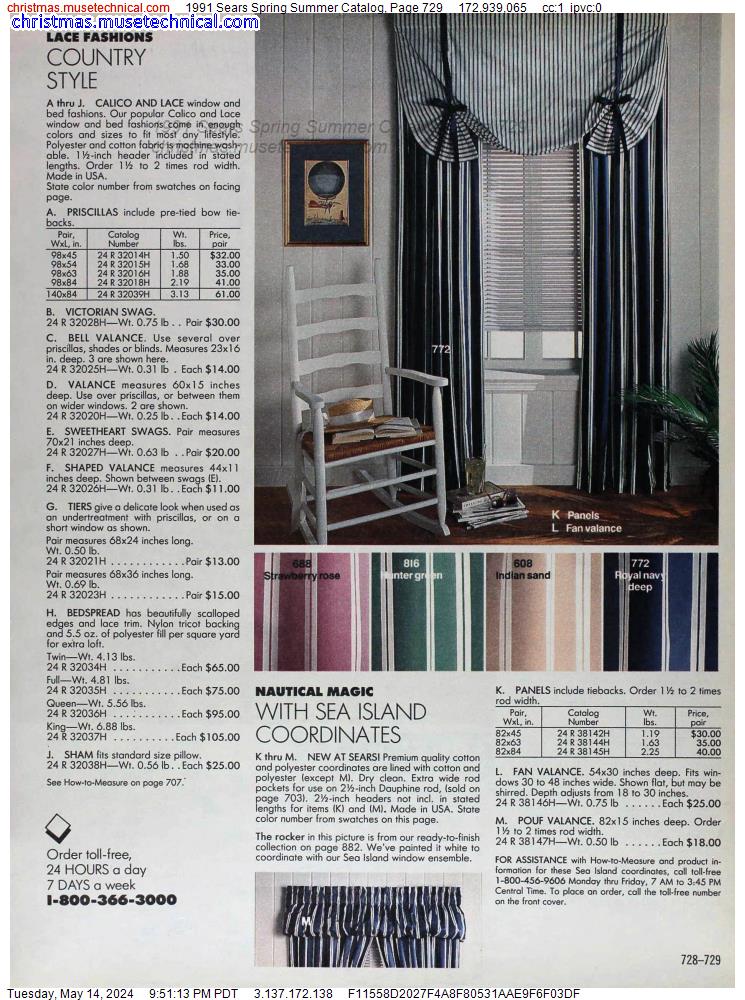 1991 Sears Spring Summer Catalog, Page 729