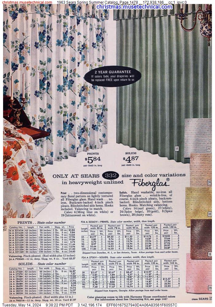 1963 Sears Spring Summer Catalog, Page 1478