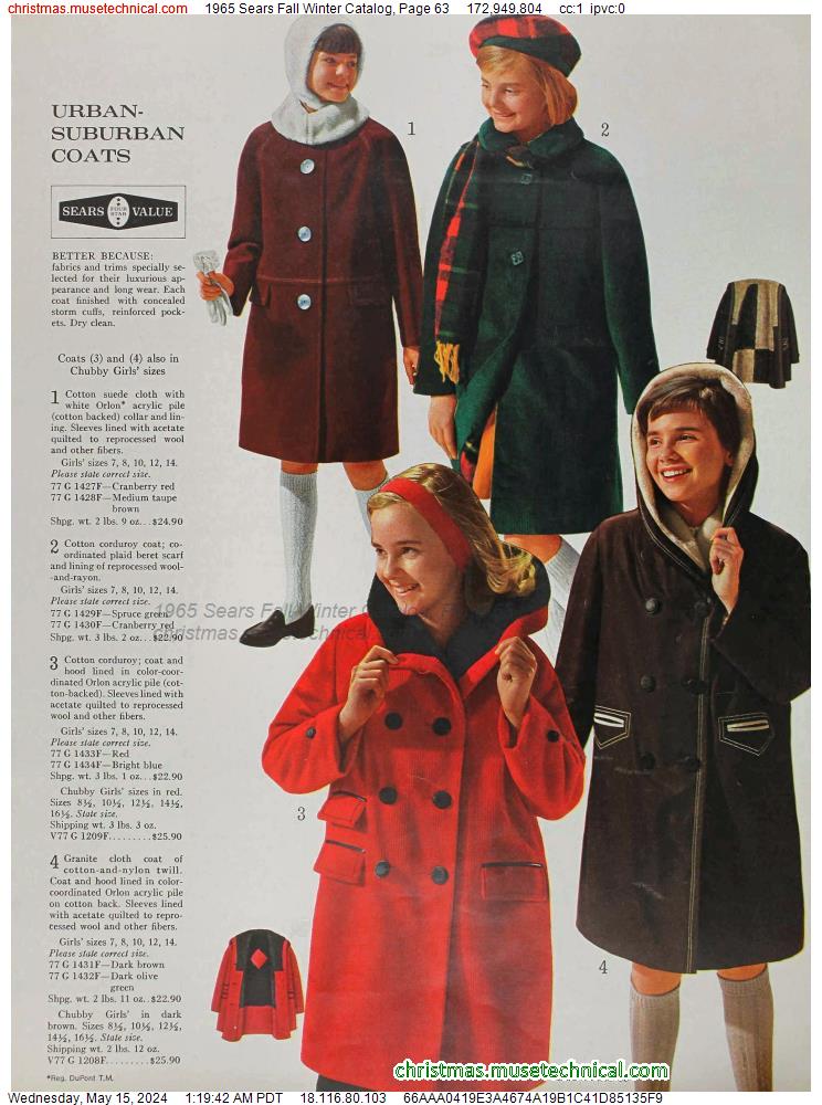 1965 Sears Fall Winter Catalog, Page 63