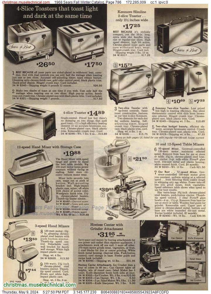 1968 Sears Fall Winter Catalog, Page 786