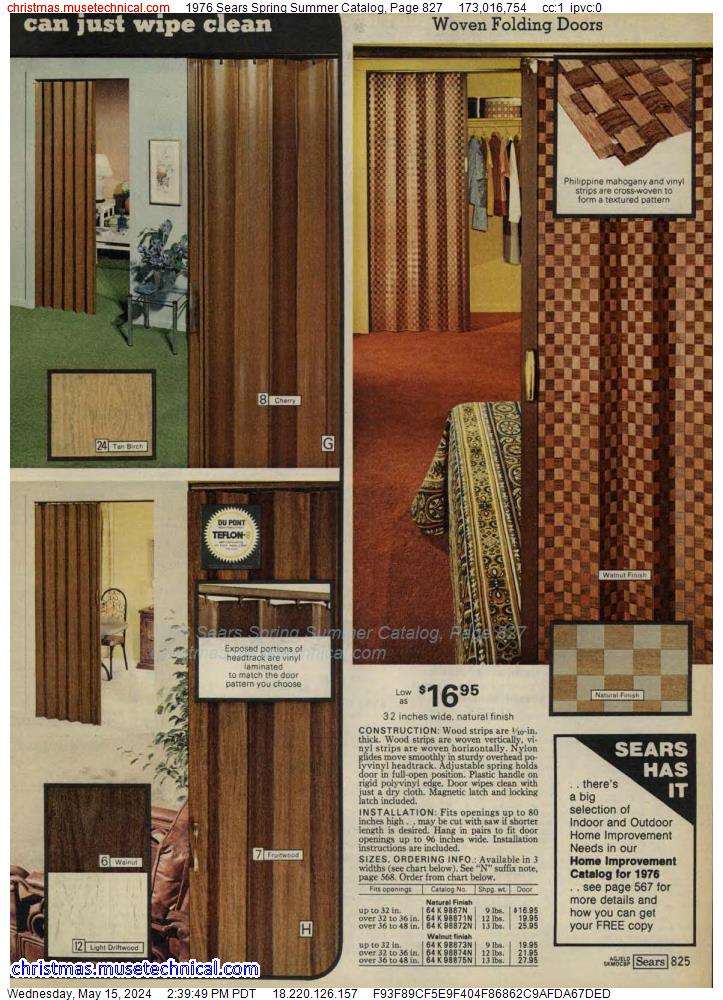 1976 Sears Spring Summer Catalog, Page 827