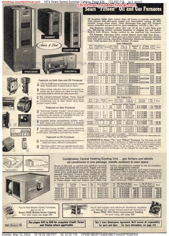 1974 Sears Spring Summer Catalog, Page 836