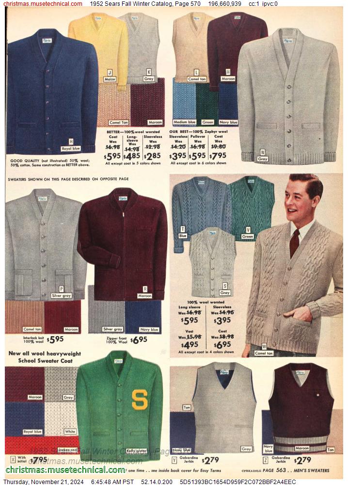 1952 Sears Fall Winter Catalog, Page 570