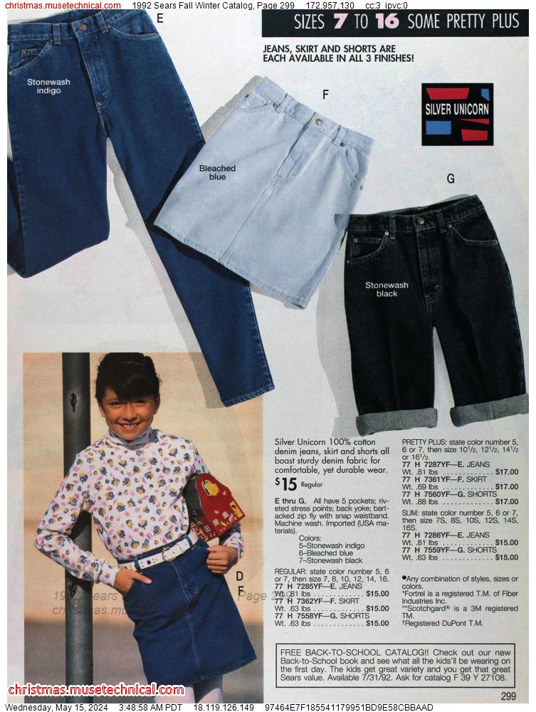 1992 Sears Fall Winter Catalog, Page 299