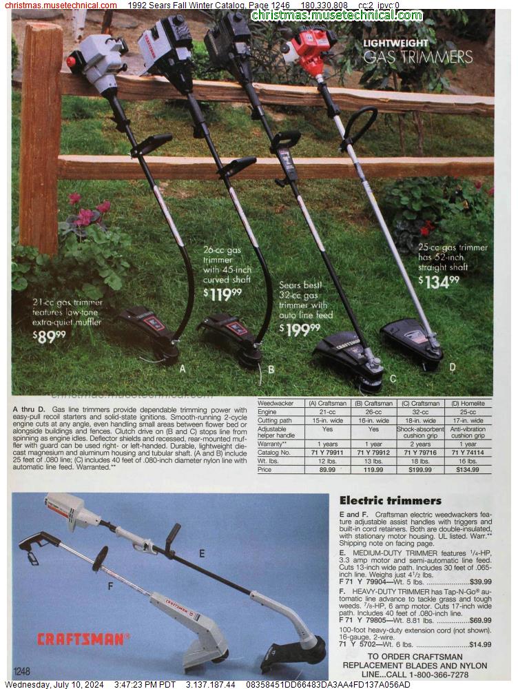 1992 Sears Fall Winter Catalog, Page 1246