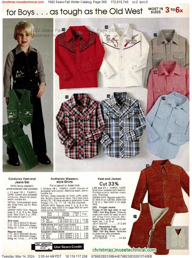 1982 Sears Fall Winter Catalog, Page 369